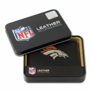 212 MAIN Men's Genuine Cowhide Leather Trifold Wallet - Black, Embroidered, with Team Logo, Credit Pockets, Sports Collectibles Accessory (Item 138479), Cowhide Leather Wallet