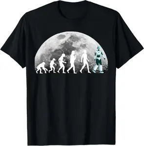 Casual Cotton shortsleeve tees Evolution to Innovation: Moonwalk to Robotics Graphic T-Shirt