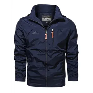 Men's Multi-Pocket Hooded Softshell Jacket, Lightweight Windproof Outdoor Jacket For Hiking And Camping