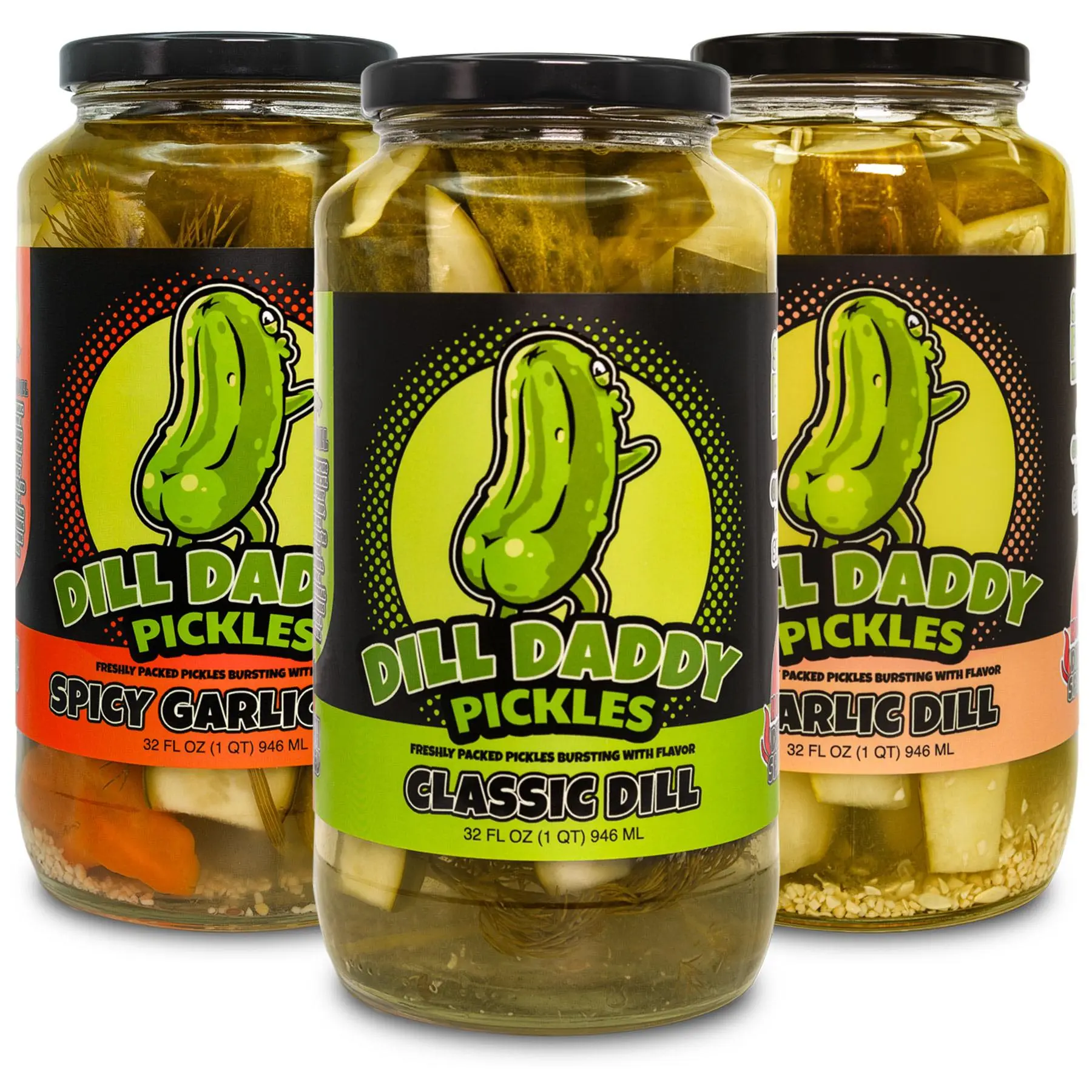 Dill Daddy Pickles 3-Pack 32oz Jars of Pickle Spears Dill Daddy Pickles 3-Pack 32oz Jars of Pickle Spears