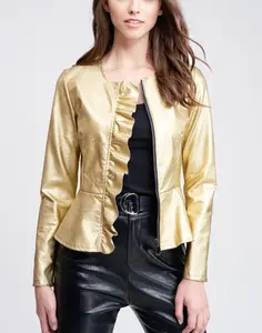 Nenna faux leather jacket- gold
