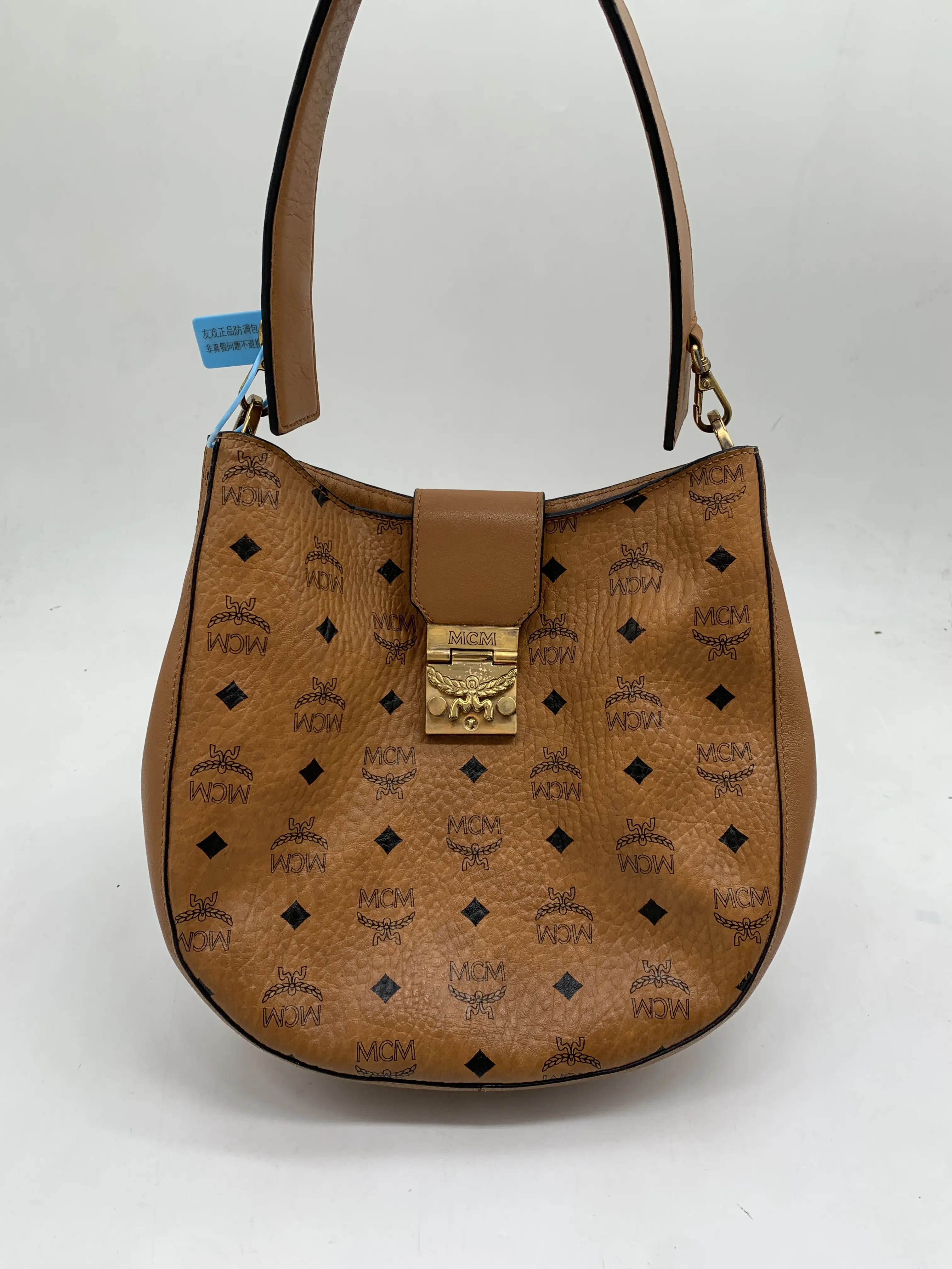 Pre-owned MCM Cognac Visetos Hobo Single Shoulder Bag/EE03509019/9019