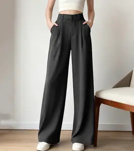 Women High Waist Wide Leg Dress Pants Casual Business Trousers with Pockets