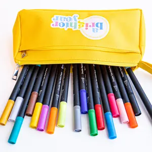 Color On-The-Go Carrying Case + Marker Kit, 18 Colorful Markers with Zipper Carrying Case, Dual Tip