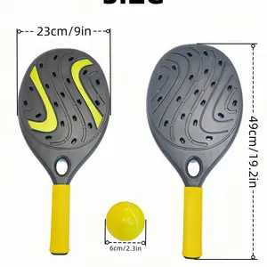 Children's Beach Pickleball Set 2 Rackets 1 Ball – Waterproof Tennis Racket Beach Toy, Suitable for Kids and Adult Families, 1 Set of Beach Tennis Paddles, 3-Pack Premium Pickleball Gift for Boys and Girls