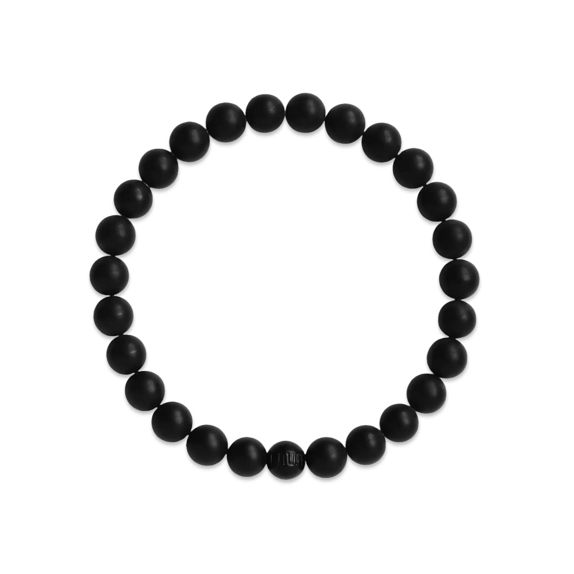 Black Matte Onyx Stretch Bracelet - BON-EL8MP