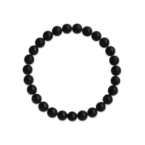 Black Matte Onyx Stretch Bracelet - BON-EL8MP