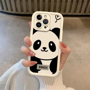 1 Cute Cartoon Panda Pattern Phone Case, Anti-drop Cellphone Protective Case, Shockproof Mobile Phone Cover, Phone Accessories for iPhone 16 Pro X XS MAX 11 12 13 14 15 Plus Series Case