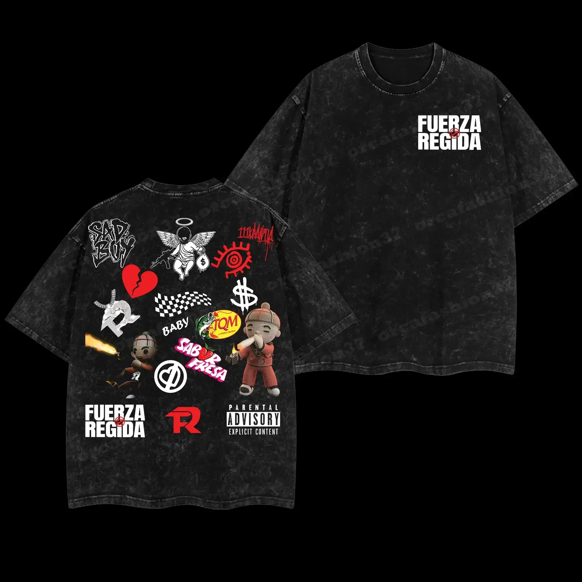 [Free Ship] Vintage Fuerza Regida All Top Song Album 2.78 Graphic T-Shirt, Tatino Streetwear Fashion, Regional Mexicano Shirt, Fuerza Regida Merch, Menswear Top Y2K Mexico