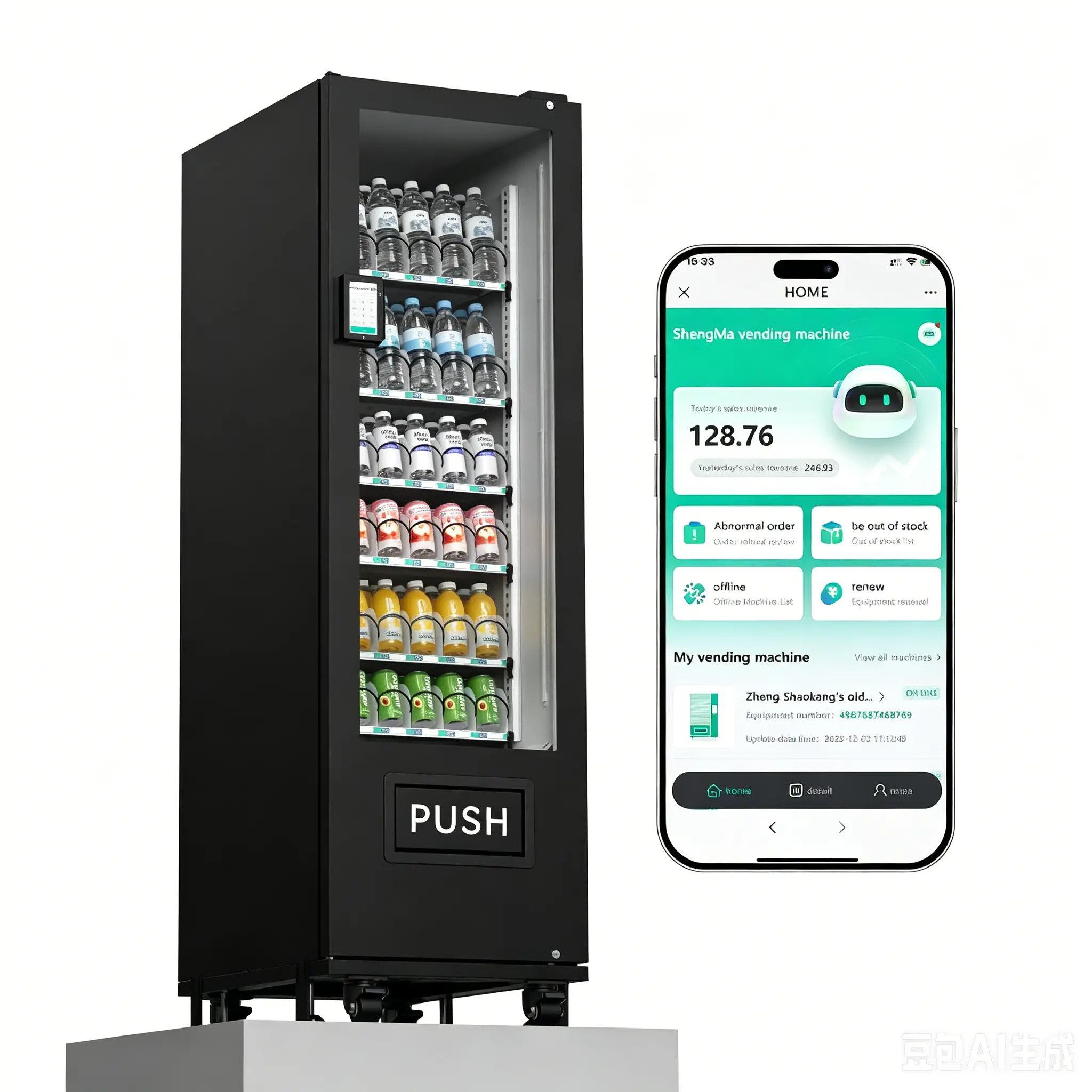 PACAU Commercial Vending Machine, Vending Machine Snacks and Drinks Combo with Credit Card & NFC Cashless Payment, Snack Drink Vending Machine for Offices Malls Schools, Wide Variety Easy Operation