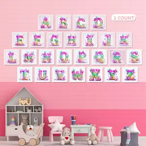 Alphabet & Butterfly Pattern DIY Diamond Arts Colorful Painting Kit, 5D Diamond Arts Colorful Painting for Bedroom Home Wall Decor, Diamond Painting Kits