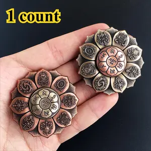 Random Color Lotus Wheel Design Bronze Fingertip Spinner, 1 Piece Pressure Release Rotation Party Event Toy, Craft Stable Structure Finger Spinner