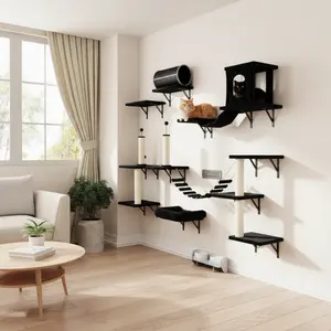 Wall Mounted Cat Climber Set | 7-Piece Modular System for Modern Cat Homes
