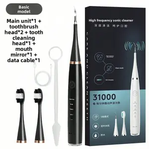 6-in-1 Electric Teeth Cleaner Kit, New Household Complete Model with Cleansing Function, Family Essential for Calculus Removal & Tooth Beauty, Portable Holiday Gift for Travel & Gentle Deep Cleaning  Daily Oral  Women/Men