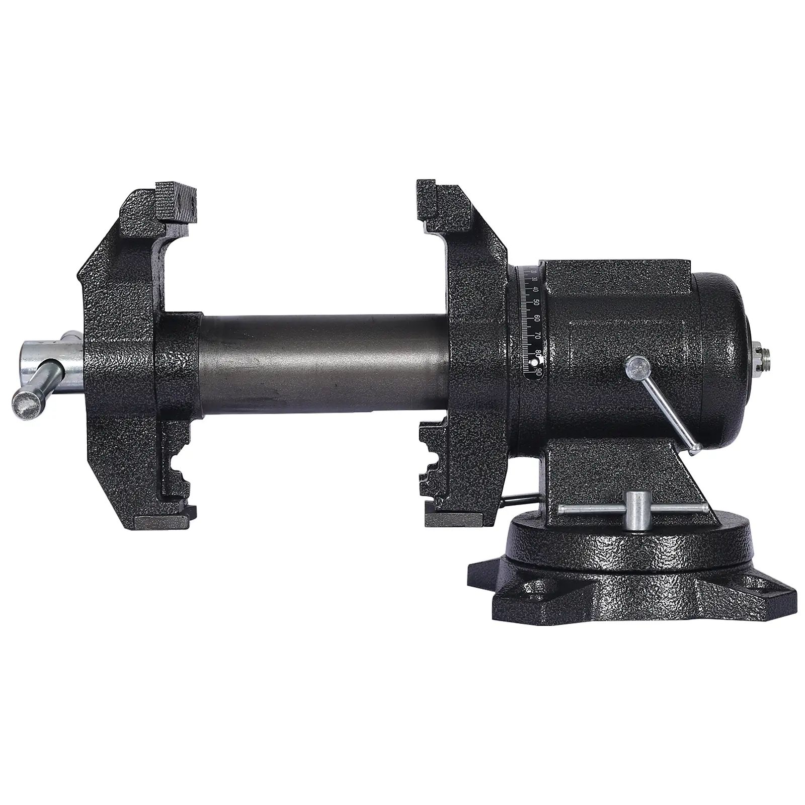 5-in Heavy-Duty Industrial Multi-Jaw Rotating Bench Vise, 14,000 lbs Clamp-on Vise with 360-Degree Rotation Base & Head, 3.15x2.52 in Work Surface Multipurpose Hardware Clamp, 3.15 Inches X 2.52 Inches Work Surface