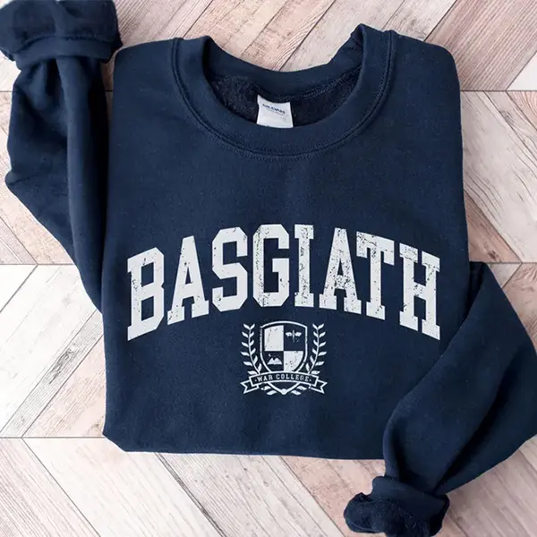 Vintage Basgiath War College Sweatshirt, Fourth Wing Inspired Crewneck, Bookish Fantasy Sweatshirt, Cozy Violet Sorrengail Reader Gift