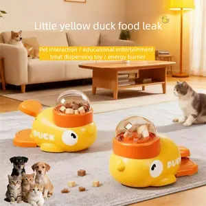Cat Puzzle Treat Dispenser Toy, Interactive Duck-Shaped Food Slow Feeder for Cats and Small Dogs Enrichment, IQ Training and Exercise 8.6 Inches,  durable  Duck, Cat  snacktime, pet gift small medium dog