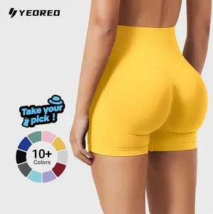 YEOREO SoftHue Seamless Workout Gym Shorts for Women Butt Lifting Hidden Scrunch  4.5" Impact Shorts Yoga Clothes