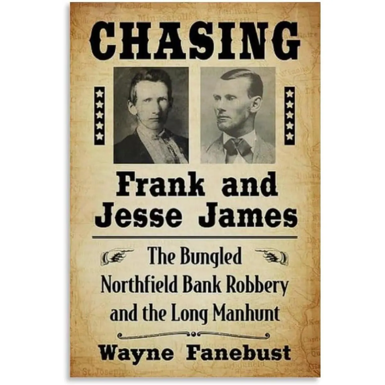 Jesse James Frank James Vintage Wanted Poster Wild West Outlaw Poster Canvas Print Aesthetic Decor Bedroom Bathroom Preppy Dorm Home Posters Garage Decor 16x24inch(40x60cm) Unframe-style Wall Decoration