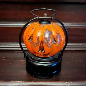 Vintage Glass Pumpkin Lantern