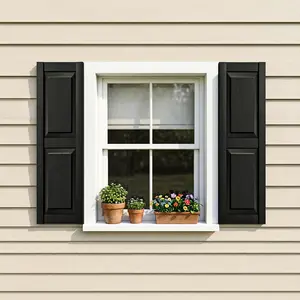Window DIY, Standard Pairs Vinyl Raised Panel Shutters with Installation Shutter-Lok's & Matching Screws (Per Pair), Paintable Window Decor, Weather-Resistant