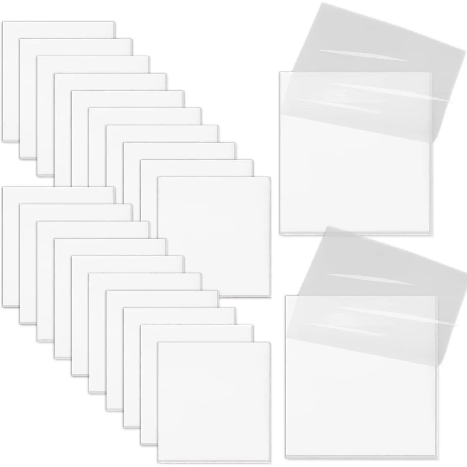 1100 Sheets Transparent Sticky 2x2 Inch Notes, Mini Translucent Self-Adhesive Clear See Through Sticky  Memo Reminder Note for Office Woman School Classroom Student Supplies Tabs 22 Pads White