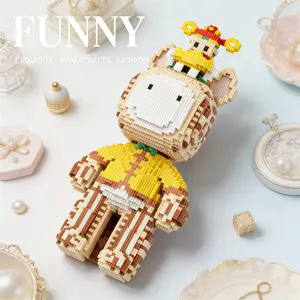 1355pcs Lucky Giraffe Building Blocks Set, Creative Assembly Toy Decorations, Handmade DIY Craft, Desk Home Living Room Decoration