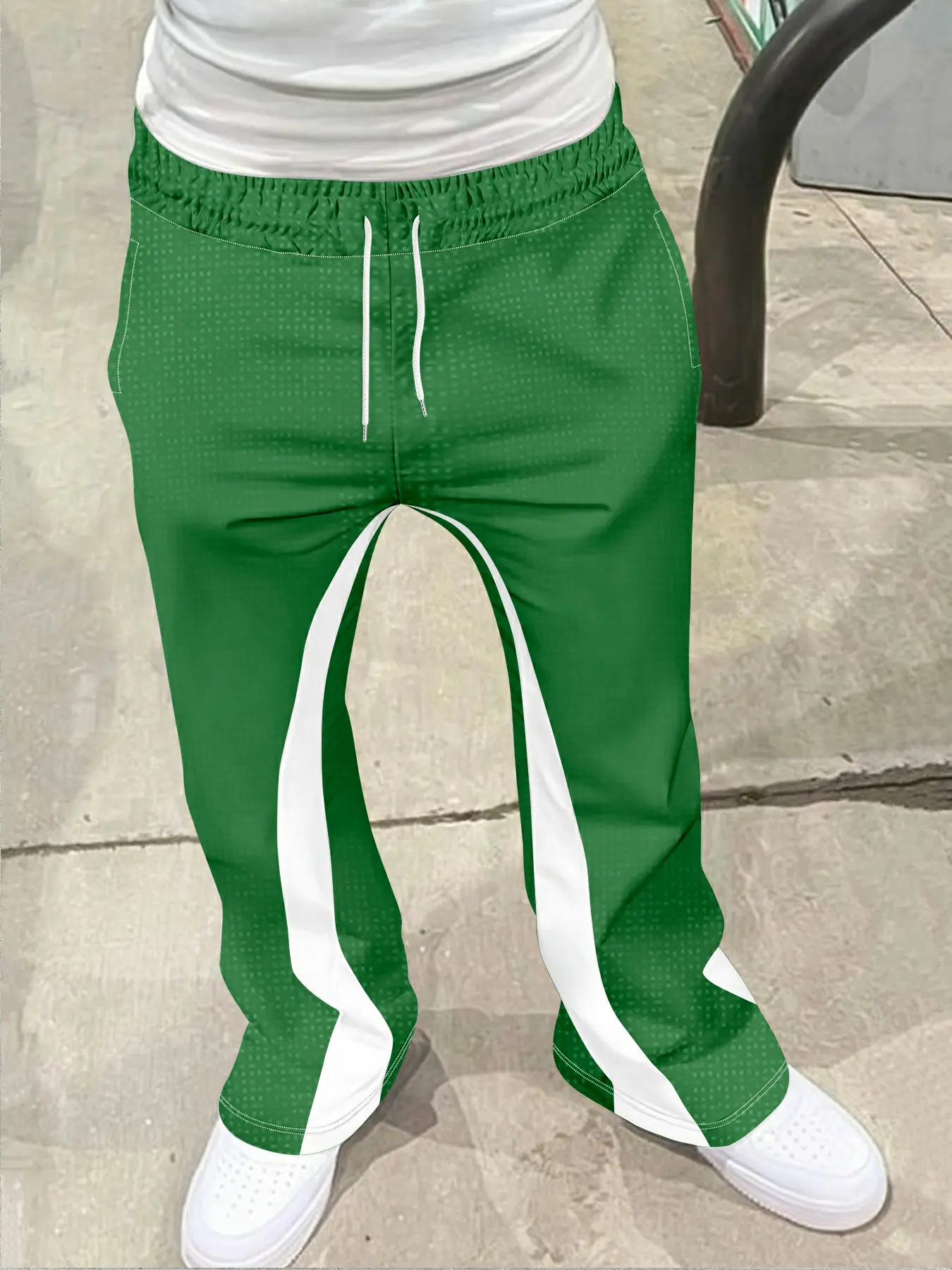 Men's Loose Fit Flare Leg Pants, Casual Streetwear Joggers, Vintage Hip Hop Long Trousers, 3D Print Design, Sporty Fashion, Athleisure Style Bottoms, Flare Leg Sports