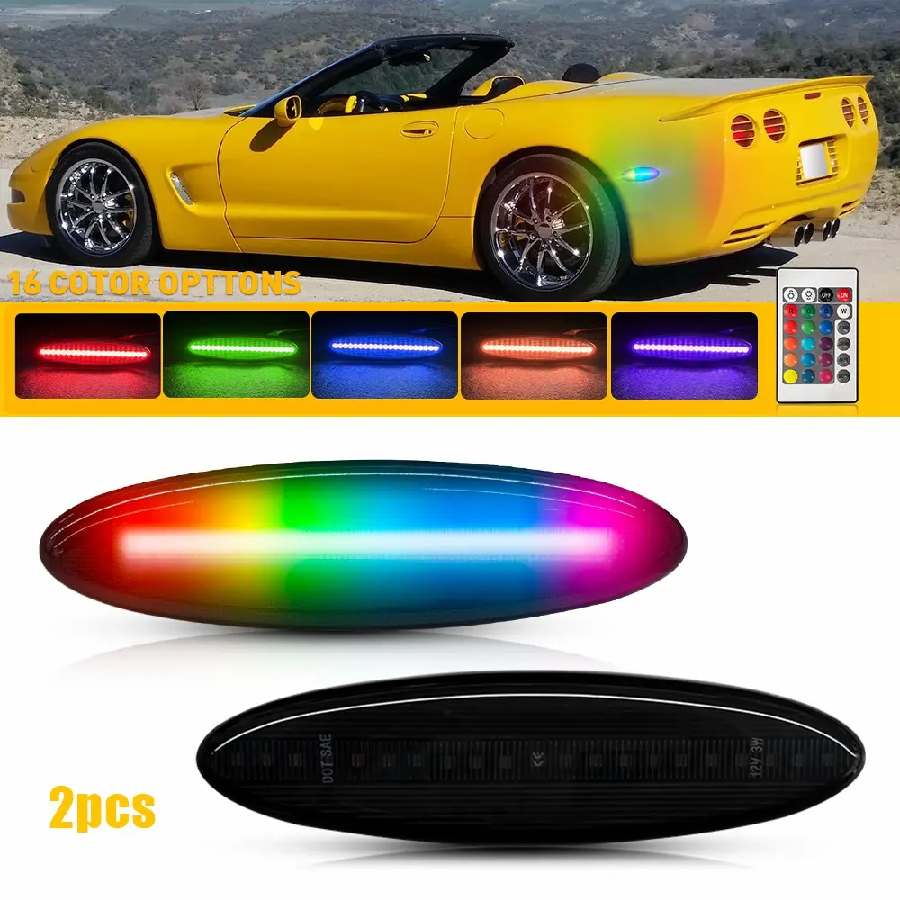 Set 16523536 16524722 RGB Led Rear Side Marker Light for 97-04 Chevy Corvette C5