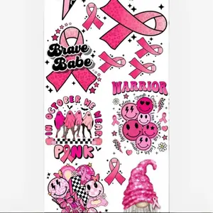 Crush Cancer Pink Ribbon Premade DTF Gangsheet 22x60 - 10 images plus little extras