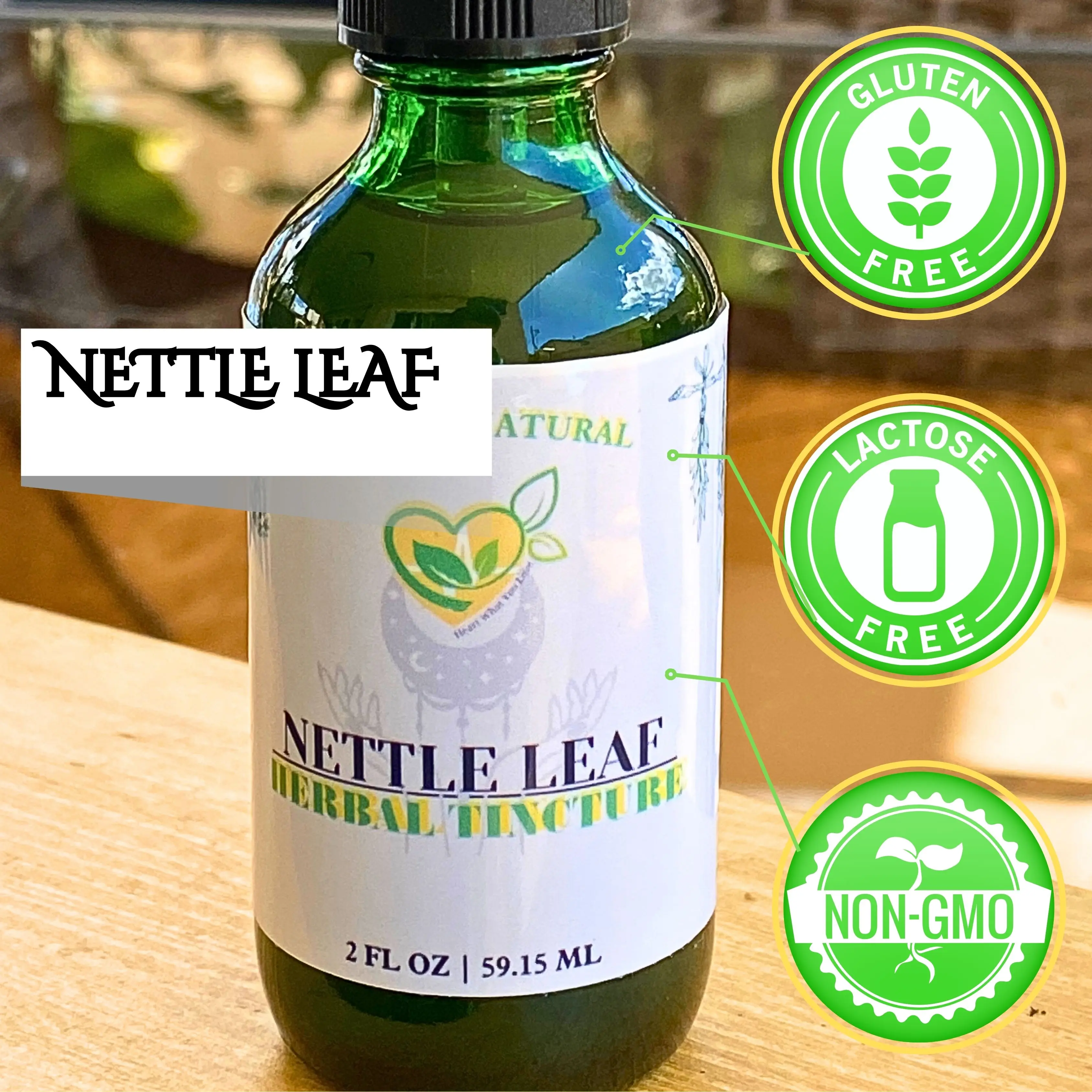 Nettle Stinging Tincture Maximum Strength 2 oz Organic Herbal Extract Liquid Drops | Adult Dietary Supplement | Gluten-Free