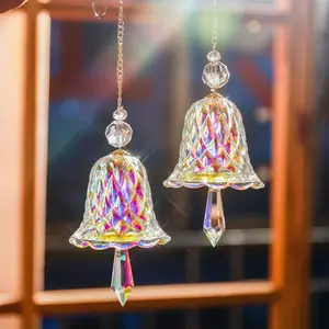 Crystal Bell Suncatcher Rainbow Maker - Hanging Prism Window Decor Housewarming Gift Set