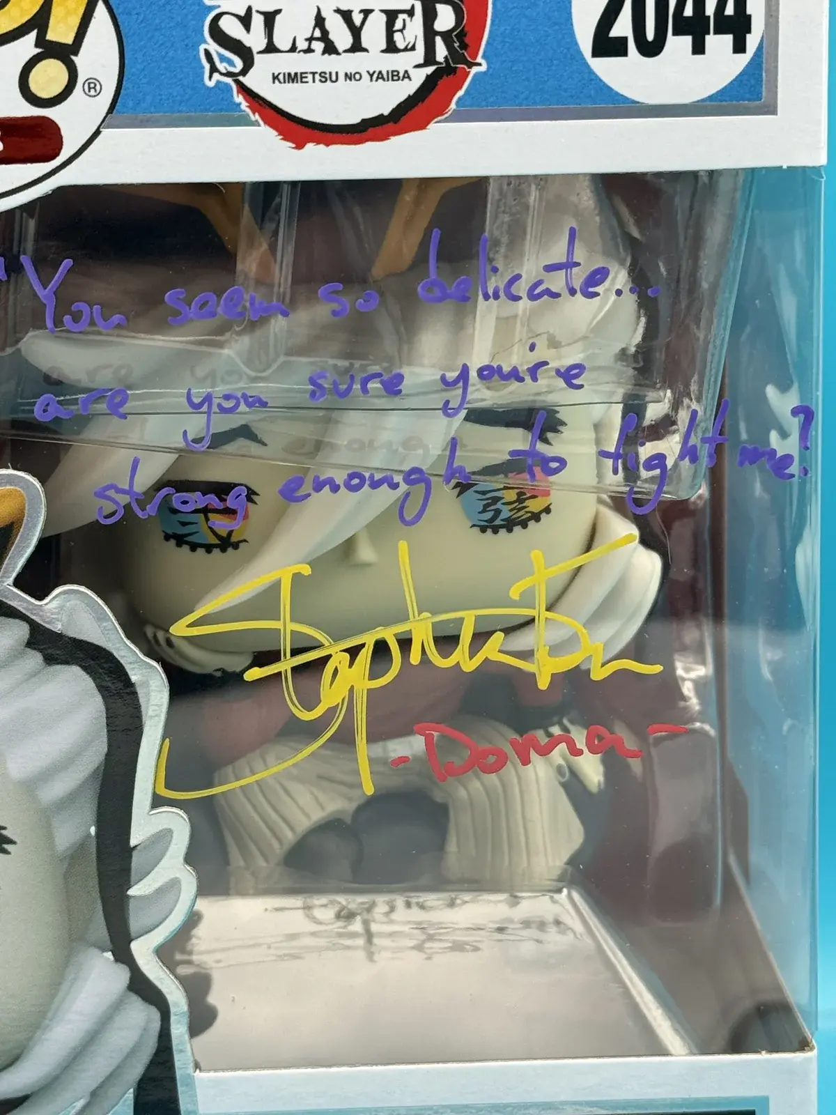 Stephen Fu Signed Doma Demon Slayer Funko Pop 2044 with MAS COA