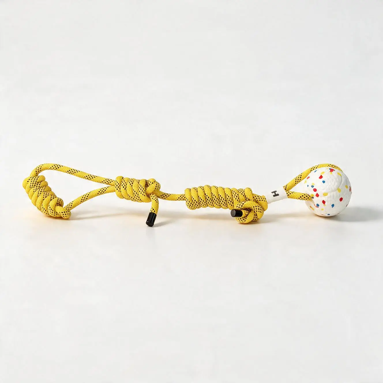 2-in-1 Interactive Rope Ball Dog Toy, Tug and Fetch Training Toy with Long Handle and Knotted Rope