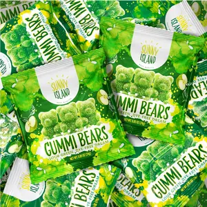 Green Apple Gummi Bears | 12 Packs of Sour Gummies | Dye Free Candy | Chewy Candy for Party Favors, Goodie Bags, Snacking and Gifting | Gelatin Free Treat
