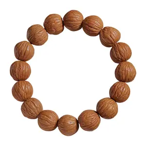Natural unmodified monkey head peach core bracelet for men and women, Buddhist beads, single circle, hand disc play, collection of Laoshan sandalwood beadsbracelet men