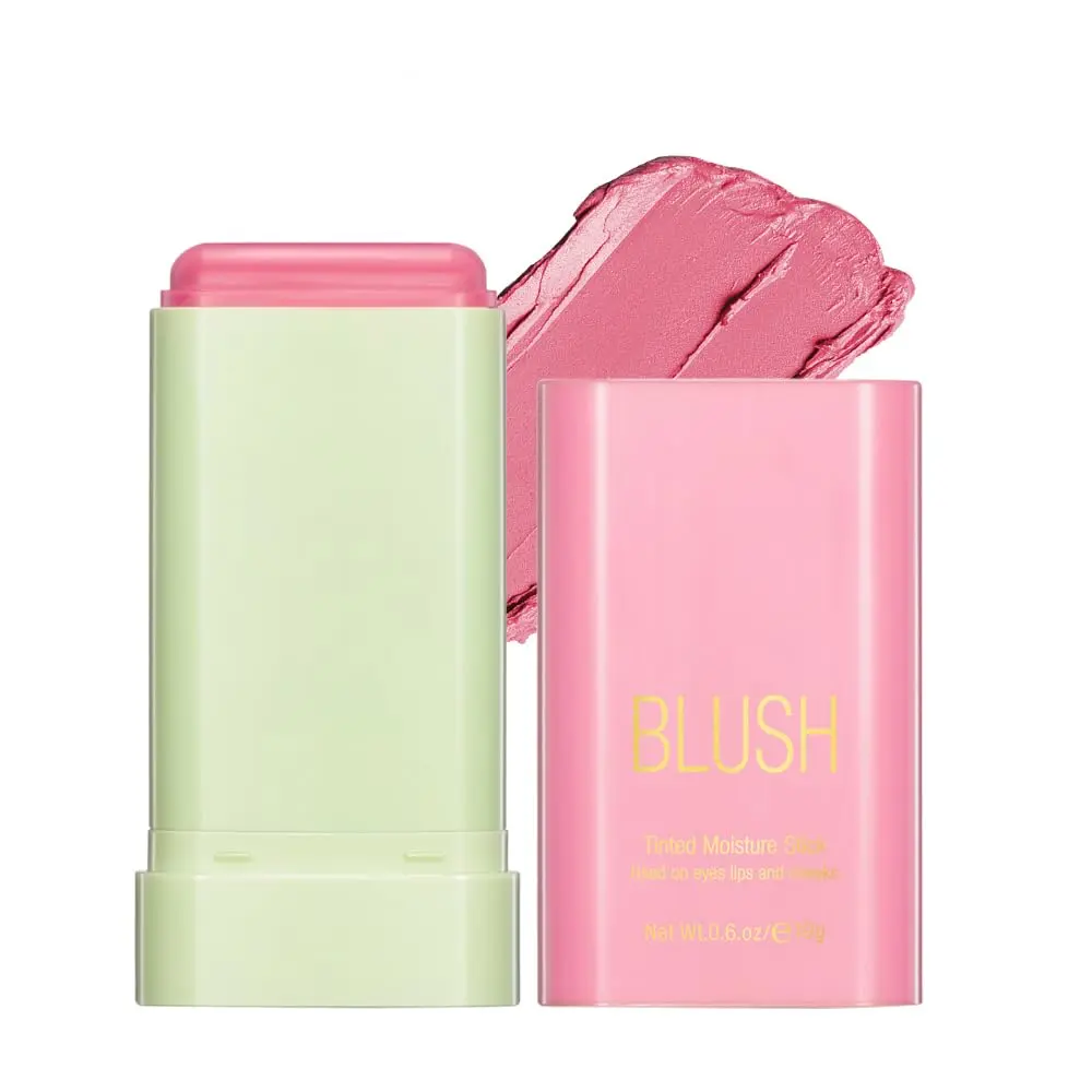 Lightweight 2-in-1 Blush Stick, Vegan Sheer Cruelty-Free Normal Skin Moisturizing Tint for Cheeks & Lips, Creamy Smooth Matte Waterproof Long-Lasting Cosmetic, 01 Shy Pink Travel-Friendly Hydrating Mild Blendable