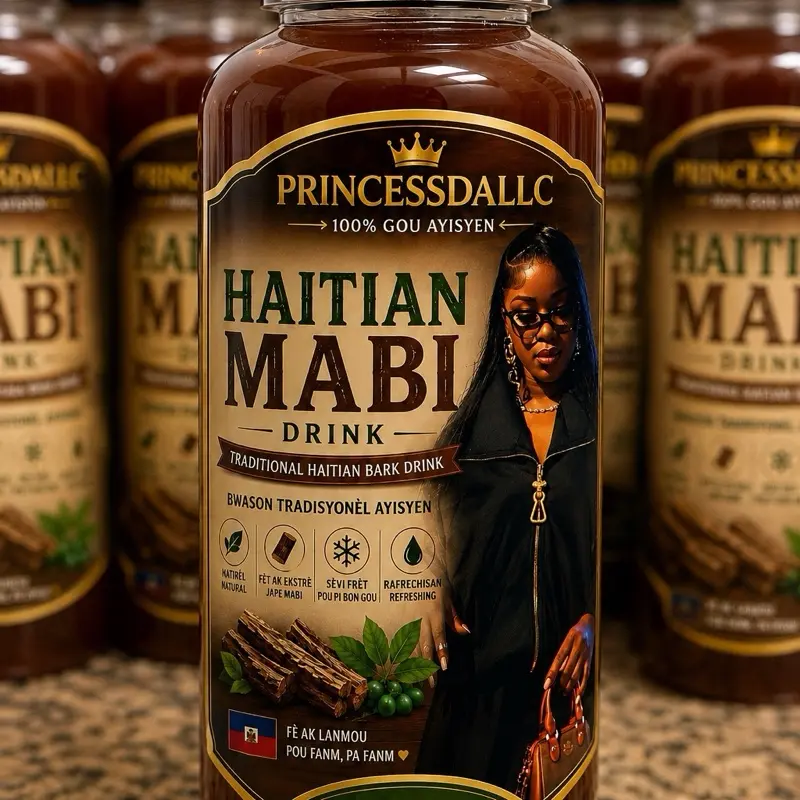 PrincessDALLC Authentic Refrigerated Haitian Mabi Drink - Traditional Haitian Bark Beverage, Cholesterol-Free Cultural Delight, 8 fl oz (237 mL)