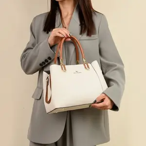 Women's Vintage Quiet Luxury Shoulder Bag Elegant Dark Brown Tote with Gold Buckle