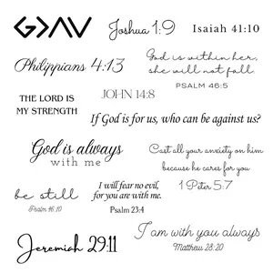 Strength God Christian Temporary Tattoos - Inspirational Scriptures Selections - Christian Motivational Bible Verse Words and Cross Tattoos