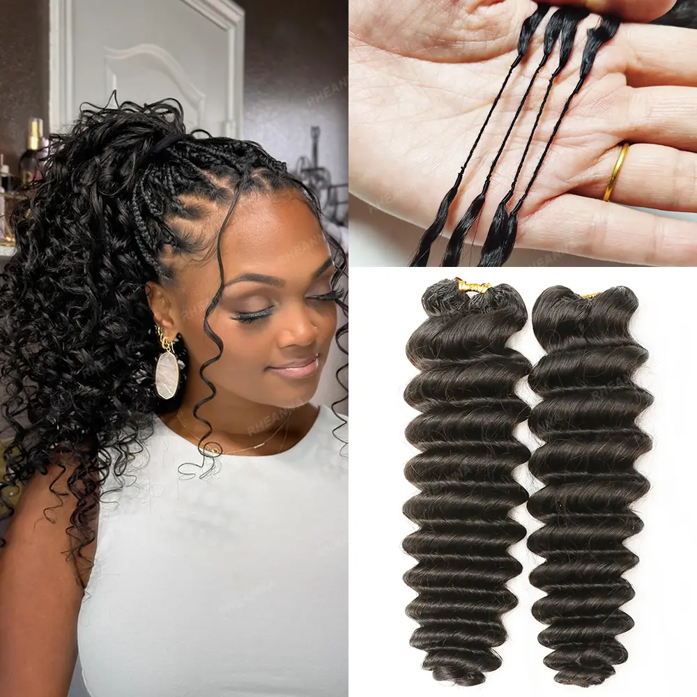 Miracle Knots Crochet Human Hair Bundles, Feather Crochet Boho Braids For Black Women, 120g 240g, Multi-Size 14-22 inch, Curly Deep Wave, Pre Separated Knotless, Lightweight, Beginner-Friendly