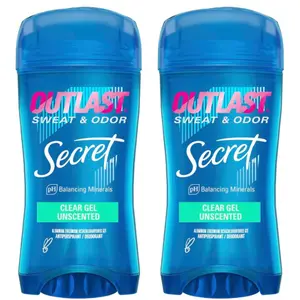 Secret Outlast Clear Gel Deodorant, Completely Clean, for Women  2.6 oz., 2 Pack