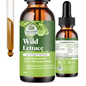 Amazing Botanicals Wild Lettuce 10X Extract Tincture - Alcohol-Free Liquid Extract, Organic Wild Lettuce (Lactuca Virosa) Dried Herb Extract Natural Herbal Supplement (2oz / 60ml, Wild Lettuce)
