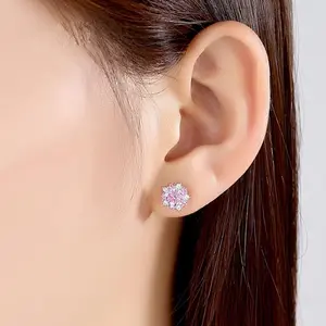 Dainty Cherry Blossom Stud Earrings, Sterling Silver Sakura Jewelry, Minimalist Floral Accessories for Women