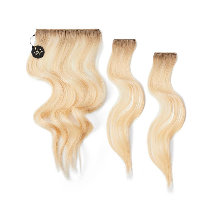 Kacey Welch Method Clip In Hair Extensions, 20 Inches, 3 Piece Set, Remy Human Hair, Blonde, 75 Grams, London Calling