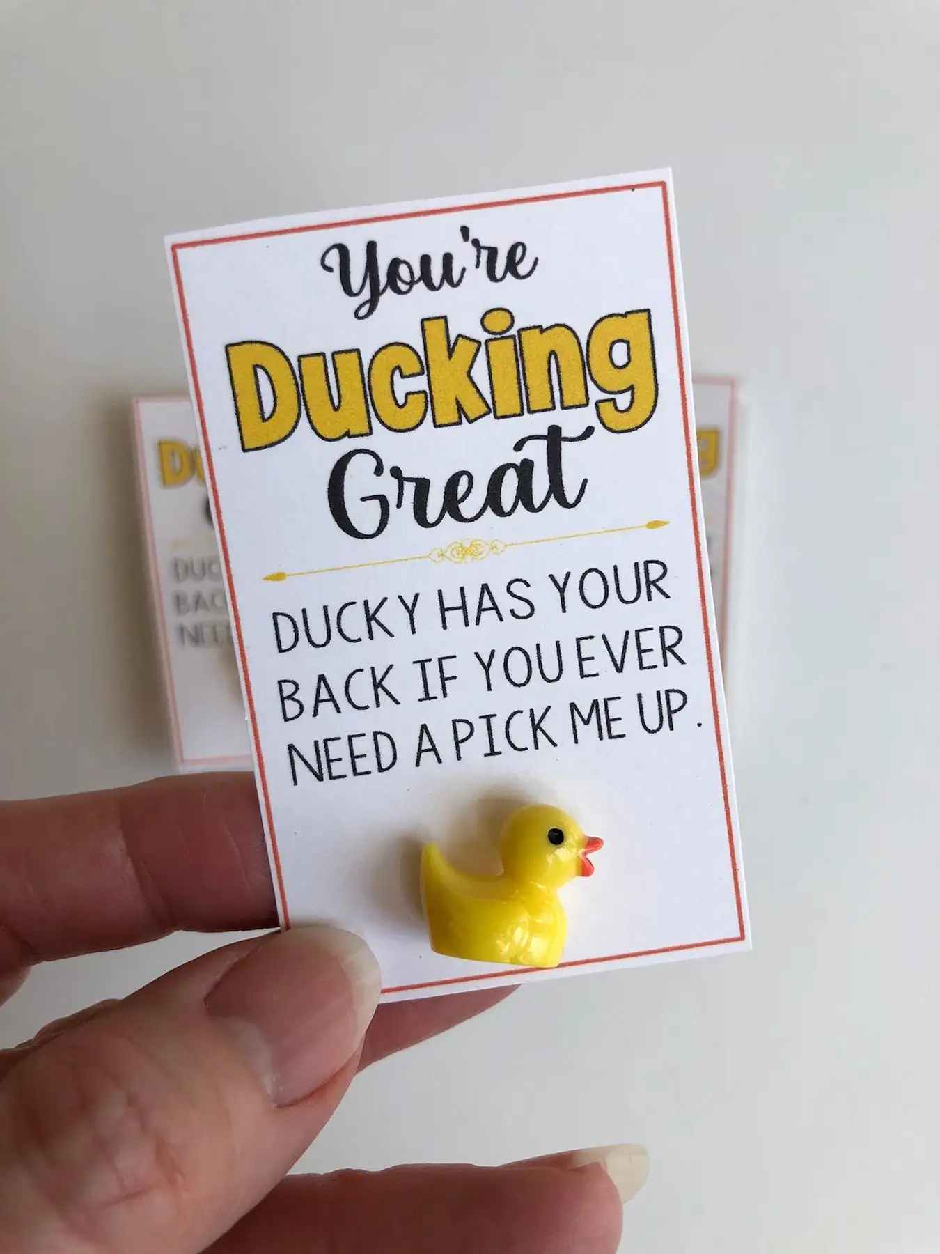 Cute Cartoon Duck Charm, 'you're Ducking Great' Pendant, Lucky Duck Gift for Mom Friend Teacher Bestie, Sweet Thinking of You Present