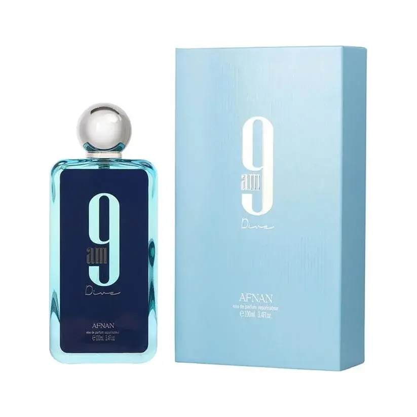 Afnan | 9 AM Dive | Unisex Fragrance | Eau de Parfum | 3.4 fl oz 100ML | Black Currant - Apple & Fresh Citrus Notes