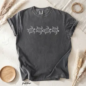 Comfort Colors Sea Turtle Shirt, Minimalist Turtle Graphic Tee, Coastal Beach Lover Shirt, Ocean Life Sea Turtle Tee, Marine Animal Shirt