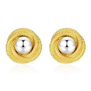 Aprilery Chunky Earrings Trendy Vintage Round Rope Disc Stud Statement Earrings Hypoallergenic Dupes Jewelry