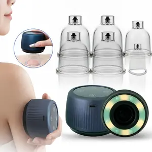 1 Set Electric Cupping Massager, Rechargeable Handheld Massager, 6-Gear Heating and 12-Speed Suction Massage Tool, Personal Massager for Back, Arm, Leg